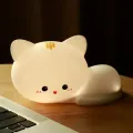 Silicone Cat Night Light - Lámpara de sensor táctil adorable para niños