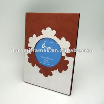 fashion aluminum photo frame with PU leather made in China
