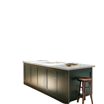 Antique Style Kitchen Cabinets with Polished Calacatta Marble Countertops
