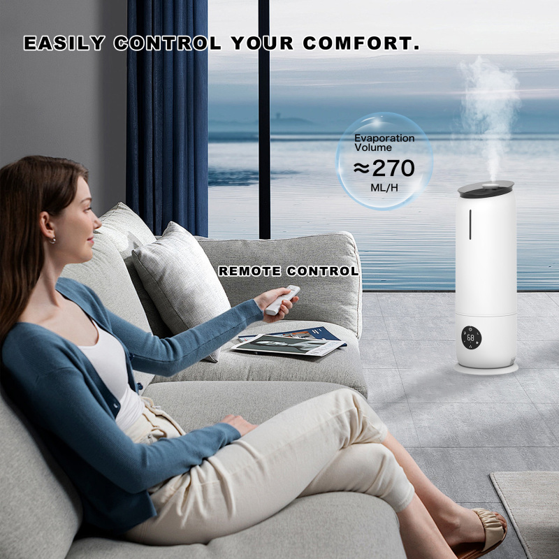 HONETIAN uv sterilization 24 timer 8.0L capacity remote control custom colors indoor plastics tower humidifiers forlarge room