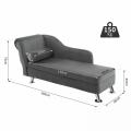 Plush Cloth Upholstered Chaise Longue Sofa