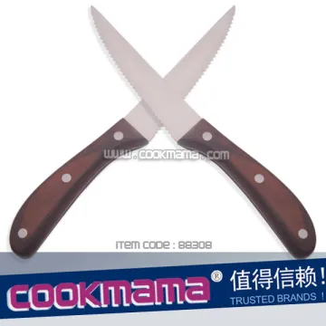 color wood handle steak knife