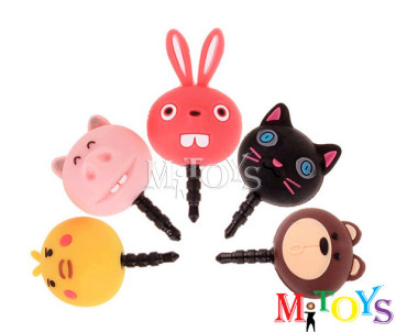 MITOY 2014 New Colorful 3.5mm Cartoon Figure Dustproof Earphone Cap Plug