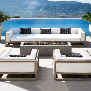 Outdoor Garden Sofa Set with Nordic Modern Design, Featuring an Aluminum Frame and Hotel-Style Terrace Leisure Sofas