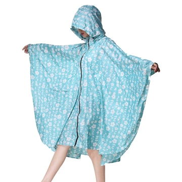 Unisex Hooded Zip up Rain Poncho