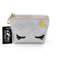 Glittering PU embroidery coin purse