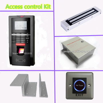 RF card fingerprint biometric time attendance access controller kit Magnetic Lock, ZL bracket, door button, power supply