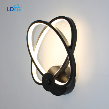 China Supplier Prismatic Round LED Wall Lamp Mini 24W/48W Vintage Black Corridor Bedside Lamp