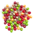 Grands perles de couleur de Noël en plastique de vinyle blanc assorti