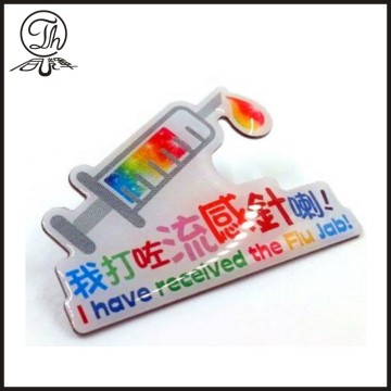 Medical needles printing pin badge