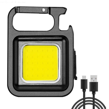 IHUAlite Aluminum Portable Rechargeable COB Keychain Flashlight with Type-C USB