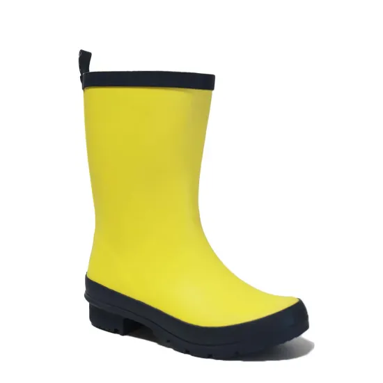 Kids Yellow Matte Rain Boots