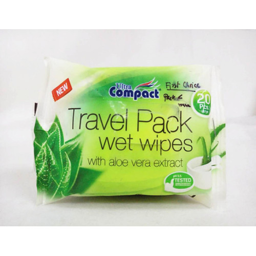 Confezione da viaggio biodegradabile per salviettine detergenti umide per la cura della persona