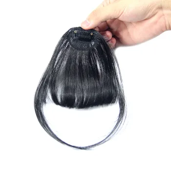 100 human hair brazilian hair bang, Mini Skinny clip in hair bang scanty