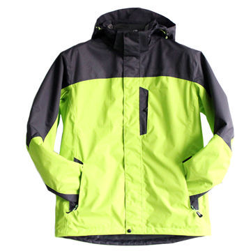 Men's windbreakers, with 246T polyester ripstop with PU milky coating, comfortable, wind-proof