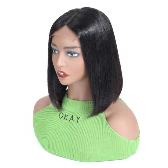 Human Hair Factory Vendor Yeswigs Top Quality Lace Front Human Hair Wigs Short Bob Cut Peruvian Straight Human Hair Bob Wigs