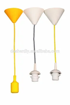 China supplier E27 colourfull plastic pendant lamp shade / plastic pendant lighting with colourfull fabric cable