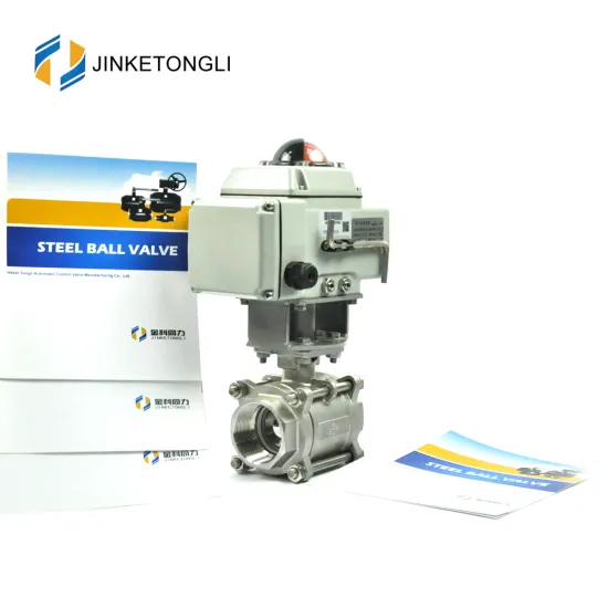 JKTLEB059 electrically actuated flow control 3 piece ball valve