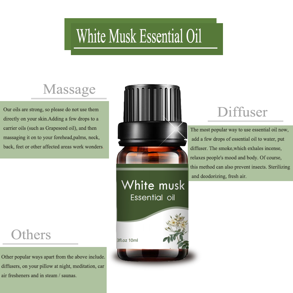 cosmetic grade 10ml top quality white essential musk oil