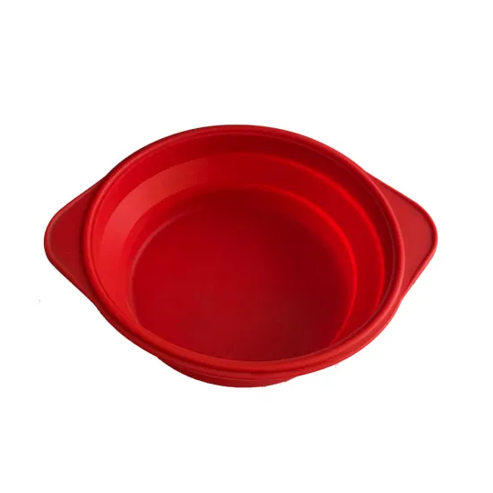 red silicone folding cake mould