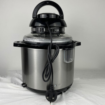 Multifunction chicken in steel pressure cooker beans