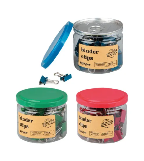 Binder clips in a pet pop can