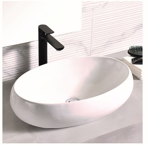 Modern Oval Ceramic White Washbasin