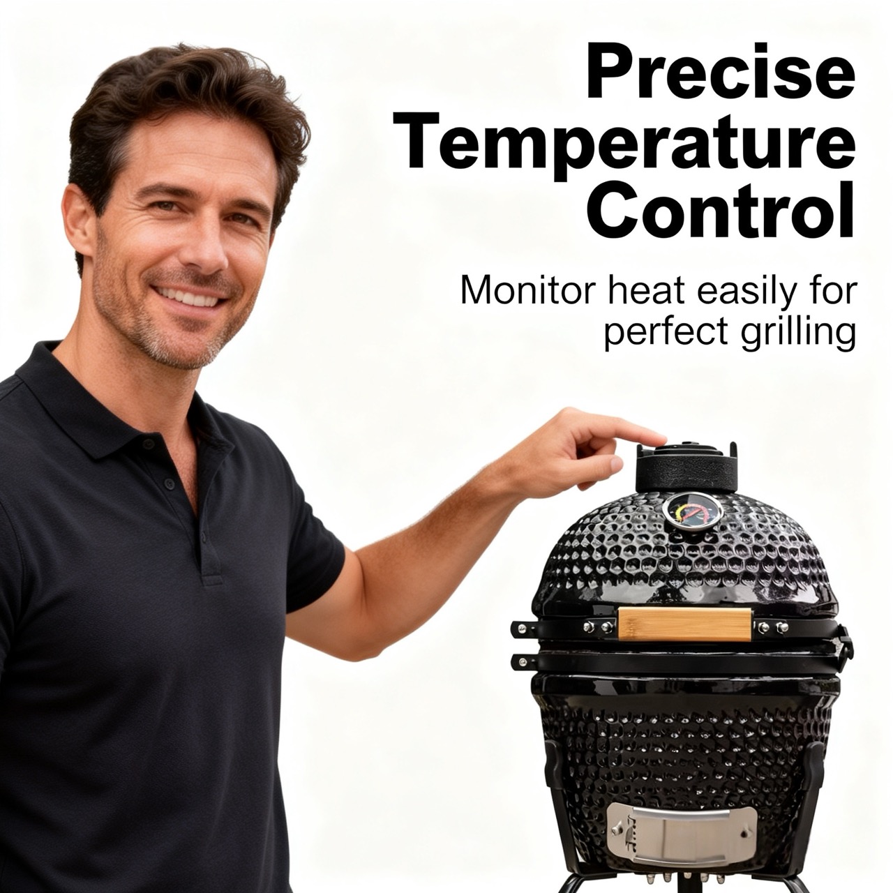 Portable ceramic charcoal grill