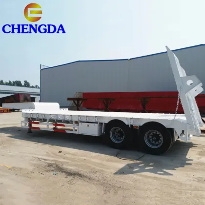 2 Axle Low Flatbed Car Trailer