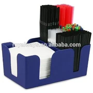 Plastic PS decorative bar caddy napkin straw holder