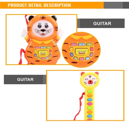 High Quality Plastic 19 Keys Tiger Shaped Toy Musical Instruments Guitar