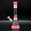 Pink transparent glass hookah