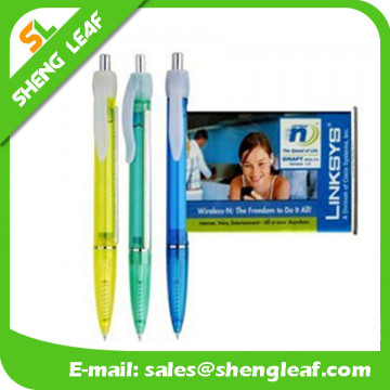 Cute pens blue pens green banner pens yellow flag plastic pen