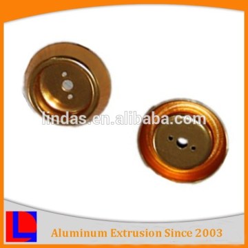 Golden anodized round aluminum machining profiles aluminum drilled holes