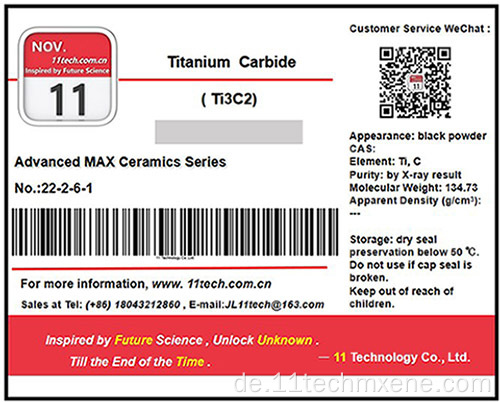 Superfine Carbid Maximporte von TI3C2 -Mehrschichtpulver