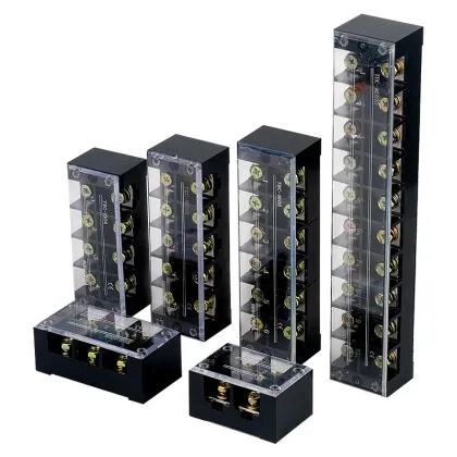 TB Series 60A Terminal Blocks - TBC-6003, TBC-6004, TBC-6006, TBC-6012 with Ear Plate Cover Screw Barrier