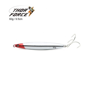 THORFORCE Long-throw Jig Lure - Freshwater Fishing Bait, 30g/60g, Red Head Silver Body, Durable