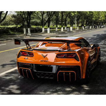 KR Style Carbon Fiber CF Car Rear Diffuser for Chevrolet Corvette C7 Z06 2014-2017
