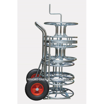 Zink vergulde skelet reel stand en trolley