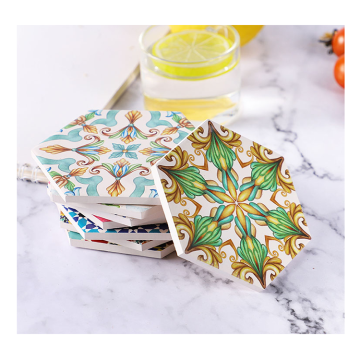 Ceramic and Cork Beverage Coasters for Kitchen and Bar Decor