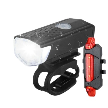 USB Rechargeable Bicycle Light Set: LED Front &amp; Tail Lights for Mountain Bikes