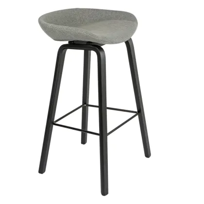 Soild wood PP liner gray Island bar stool