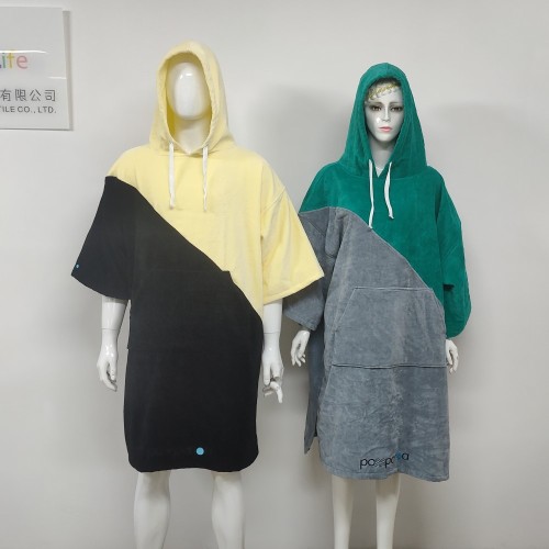 Poncho Towel Adult unisex cotton hooded beach towels surf changing robe Factory