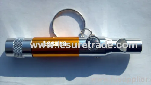 Multifunction Led Torch Keychain With Whistle And Compass 
