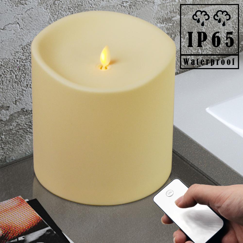 Battery Powered Waterproof Led Flameless Pillar Candles