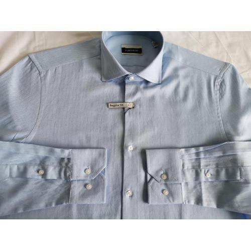 Men Casual Y/D Poplin Italy Collar Sleeve Shirt