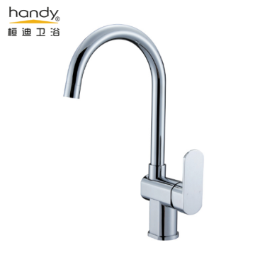 Round Handle Brass Kitchen Faucet