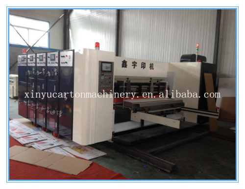 high speed lead edge feeding printing rotary slotting with 4 blade die-cutting combined machine