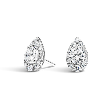 2ct 18Kwg D Vvs2 ဓာတ်ခွဲခန်း Diamond Halo လုံး