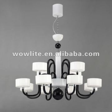 Modern chandelier made with iron in chrome polished and resin plated in white D1120-8+4